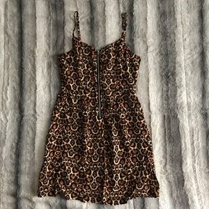 H&M Leopard zip up dress size 6